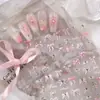 Tie Su Suave Puro Deseo Rosa Lazo Calcomanías para Uñas Artísticas TL-474 Estilo Ballet Chica Francesa Llavero con Lazo