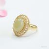 Anillo de Jade Hetian Natural Guan Yu Anillo de Jade Agua Clara Anillo Completamente Diamantado Venta al por Mayor de Fábrica y Entrega S3121702