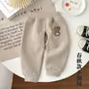 Pantalones con Abertura Inferior para Bebés Niños, Primavera, Otoño e Invierno, Forro Fino de Felpa, Ropa Exterior, Pantalones con Abertura Inferior para Bebés, Pantalones Deportivos para Niños, Felpa Integrada, Niñas