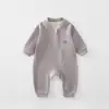 Mameluco para bebé para primavera y otoño, traje de gateo de manga larga, pijama romper cálido de seda y cachemira antibacteriana para bebé 7A