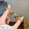 Estilo Igual ao Livro Vermelho Novo Estilo Chinês Retrô Simples Versátil Pulseira de Ágata Turquesa Pulseira Pulseira de Estilo Levemente Luxuoso de Alta Qualidade para Mulheres