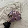 Bordado Personalidade Tendência Temperamento 2026 Outono Novo Estilo Moda Feminina Festa à Noite Leve Bolsa de Mão com Argola Redonda Bolsa de Pulso