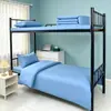 Juego de Cama de Tres Piezas: Funda de edredón, Sábana bajera, Sarja de algodón puro, Dormitorio unitario, Llama azul Fuego azul Ropa de cama