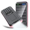 Batería Externa Solar de Carga Inalámbrica con Cable Integrado 33800Mah Linterna Carga de Smartphone Fuente de Alimentación para Exteriores