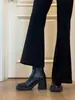 Botines de Tobillo Gruesos Cuadrados Vintage con Forro de Felpa Otoño/Invierno 2026 Botas Cortas de Algodón Elegantes Delgadas de Tacón Alto