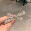 2025 Nuevo Clip de Pico de Pato con Hoja de Pedrería de Perlas Estilo Coreano Horquilla de Moda Clip para Flequillo Horquilla Lateral