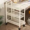 Estante de armazenamento pequena com rodinhas, multicamadas com rodas, estante móvel para ao lado da mesa, estante de armazenamento de livros para salas de aula de estudantes, estante de chão