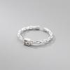 Anel geométrico de diamante quadrado em prata esterlina S925 Nalan, simples, minimalista, corrente de cadeado oca, celebridade da internet, pulseira de diamante único J9071