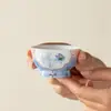 Taza de té de cerámica pintada a mano con diseño de mariposa y flor tipo ventana para uso doméstico, juego de té estilo erudito, taza de maestro, taza de té