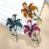 Novo broche de flor de lírio com strass estilo retrô pesado flor grande pin para acessórios de lapela de casaco formal corsage corsage