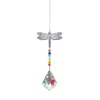 Atrapasol Bola de Cristal Prisma Parasol de Ventana Fabricante de Arcoíris Colgante de Mariposa Libélula Sol E18