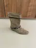 Botas de mujer 2026 nuevas de moda, botas de altura media que aumentan la estatura, botas de vaquero occidentales, botas retro de gamuza geniales para otoño e invierno