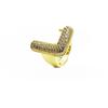 Anel de zircônia microincrustada 26 Anel de letra inglesa anel de abertura ajustável banhado a ouro claro anel de letra de biscoito