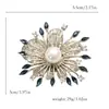 Broche Flor de Perla Diamante Azul Europeo y Americano Gama Alta Elegante Temperamento Traje Vestido Broche Broche Tulipán