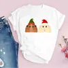 Amazon Tops para Mujer Nuevos Productos Árbol de Navidad Merry Claus Papá Noel Blancos Lindos Tops de Moda para Mujer