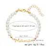 Collar Nuevo de Aleación Europea y Americana para el Día de la Madre Cadena de Clavícula de Perla de Moda para Mujer Collar con Letra Inglesa Versátil Pulsera