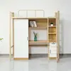 Cama de Apartamento con Litera Individual Superior y Armario Inferior, Combinación Integrada de Arte en Hierro Cama de Dormitorio, Cama para Personal, Cama Escolar para Estudiantes Universitarios con Litera Superior y Escritorio Inferior