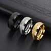 Anillo de Acero de Titanio Europeo y Americano Esmerilado Laminado para Hombre y Mujer de Alta Gama 8 mm Arco Interior Nicho Esmerilado Anillo de Oro de 18K