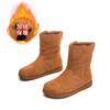 Botas de Cuero Genuino para Mujer 2025 Invierno Nuevo Casual Versátil Botas de Montón Retro Planas Botines Forradas con Forro Polar Botas de Mujer