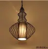 Nova gaiola de pássaro de ferro estilo chinês cafeteria bar luminárias americana criativa restaurante de chá escada lustre Iluminação nobre
