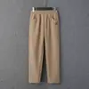 Estilo Otoño/Invierno para Mujeres de Mediana Edad Mamá Elásticos de Cintura Alta Ropa Exterior Pantalones Harem Sueltos Engrosados con Terciopelo Pantalones Rectos para Personas de Mediana Edad y Mayores