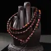Cuentas de Madera de Sándalo Rojo de Hoja Pequeña para Hombres y Mujeres, Artesanías de Madera de Múltiples Vueltas con Cuentas, Joyería DIY al por Mayor