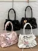 Bolsas de nicho transfronteiriças bolsa de boliche bolsa de ombro com laço bolsa de mão versátil de grande capacidade bolsa de ombro bolsa tote bolsa feminina