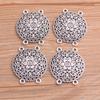 30*34mm Novo Produto Duas Cores Liga de Zinco Flor Oca Conector Poroso Fabricação de Joias DIY Joias Artesanais