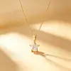 Collar con colgante de circonita multiforma, bañado en oro, con diseños de corazón, cuadrado, diamante y gota, cadena para la clavícula en forma de estrella, joyería versátil y sencilla para ventas transfronterizas