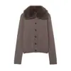 Cardigan Jaqueta de Lã Europeu e Americano Transfronteiriço Aliexpress Popular Estilo Preguiçoso de Outono Lapela Manga Longa