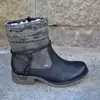 Amazon deseo otoño e invierno popular europeo y americano punta redonda tacón bajo vintage boca de lana cepillada Botas de algodón para mujer talla 43 Botas Martin