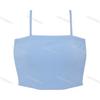 [Top de tubo con una sola tira] Traje de baño de bikini corto multicolor sexy simple de color sólido con almohadilla para el pecho