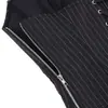 Vestido de Fiesta con Diseño de Corsé de Retazos de Encaje Rayado Estilo Traje, Falso Dos Piezas con Cremallera Lateral y Ropa Interior Moldeadora Incorporada