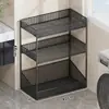 Estante de almacenamiento para detergente de lavandería, organizador de baño, carrito pequeño de pie para balcón, estante de varios niveles, organizador de artículos de limpieza para baño
