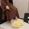 Pantuflas Peludas Esponjosas para Mujer, Moda Otoño e Invierno, Multicolor, Exportación, Talla Grande, Estilo Nuevo, Suela Plana, Punta Cerrada, Pantuflas Cálidas de Algodón