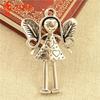 A3550 8.7g Accesorios Retro DIY Colgante de Ángel Plata Antigua Venta al por Mayor de Fábrica Suministro Transfronterizo 10 Piezas/Paquete
