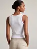 Camiseta sin mangas de moda personalizada transfronteriza para mujer talla grande adelgazante con textura acanalada gruesa, espalda sexy y hermosa