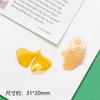 Colgante termorretráctil de resina de Ginkgo biloba con simulación de color, joyería hecha a mano, pendientes, collares y accesorios.