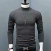 Camisa masculina de manga comprida, gola meia alta, bonita, quente, base, camisa, cor sólida, interior, outono, top, slim fit, estilo coreano, camiseta da moda