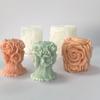 Vela Aromática Coluna de Rosa 3D Molde de Silicone DIY Dia dos Namorados Coluna de Flor Pedra Difusora Ferramenta de Desbaste de Gesso para Lembrança