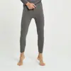 Pantalones largos de hombre altos de terciopelo cepillado doble cara holgados de cintura alta leggings de lana para debajo de la ropa