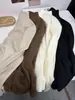 Top Básico de Color Sólido de Cuello Alto y Manga Larga para Mujer Otoño Invierno Diseño Minimalista de Nicho Corte Ajustado Versátil Top Petite de Moda