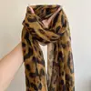 Lenço de Seda Longo Estampa de Leopardo Acessório de Cinto com Toque de Luxo, Lenço Feminino, Lenço Quadrado de Cintura, Lenço de Pescoço de Algodão e Linho, Cinto Lenço de Seda