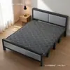 Cama plegable para uso doméstico, cama doble con estructura de hierro y colchón, cama sencilla para viviendas de alquiler, cama de tablero duro, cama para siesta en la oficina, cama individual