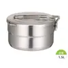 Olla de cocina plegable con mango de acero inoxidable 304 para camping al aire libre, picnic, almuerzo, barbacoa, juego de utensilios de cocina portátil para senderismo