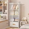 Armario sencillo con cortina, estantería de almacenamiento multicapa, mueble librero para el hogar, armario de almacenamiento, librería multifuncional