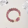 Colección de Pulseras para Pareja Qi Yi Obsidiana Plateada Natural Cabeza de Gato Sin Rostro Pulsera de Ojo de Gato Blanco Joyería para Mejor Amigo Nuevo Estilo Chino