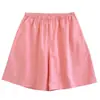 Pantalones Cortos de Algodón Puro, Pantalones de Pijama para Mujer, Pantalones Finos de Algodón Lavado de Verano para Casa, Pantalones de Playa Simples de Algodón Puro Talla Grande Que Se Pueden Usar Afuera