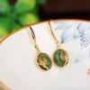 Yilu prata S925 prata esterlina banhado a ouro Hetian jade borboleta superfície orelha gancho estilo nacional retro elegante temperamento brincos