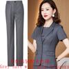 En stock Traje profesional de manga corta para mujer, falda fina de verano con temperamento, ropa de trabajo de recepción, traje de ventas, gerente en stock